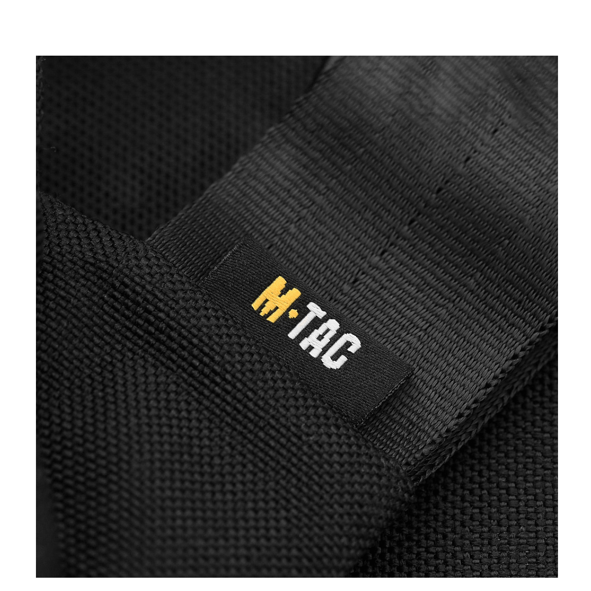 M-Tac Carry Sling Taske Elite Gen.IV, musta nylon, Velcro, painotus logoon ja materiaaliin, galleria, positio 1