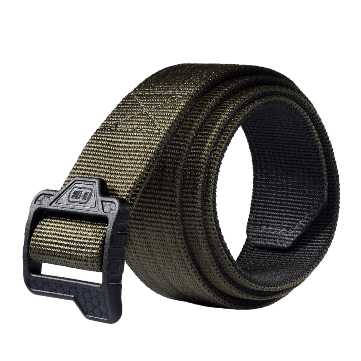M-Tac Double Duty Taktisk Bælte Hex, khaki nylon, kulutusta kestävä kudos ja vahva solki, galleria, sijainti 1, sopii taktiseen käyttöön.