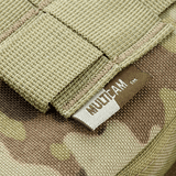 M-Tac taittolapion kotelo Multicam – kestävä taktinen, lähikuva MOLLE-kotelosta kamuflaasikuosissa, Multicam-tunniste näkyvissä.