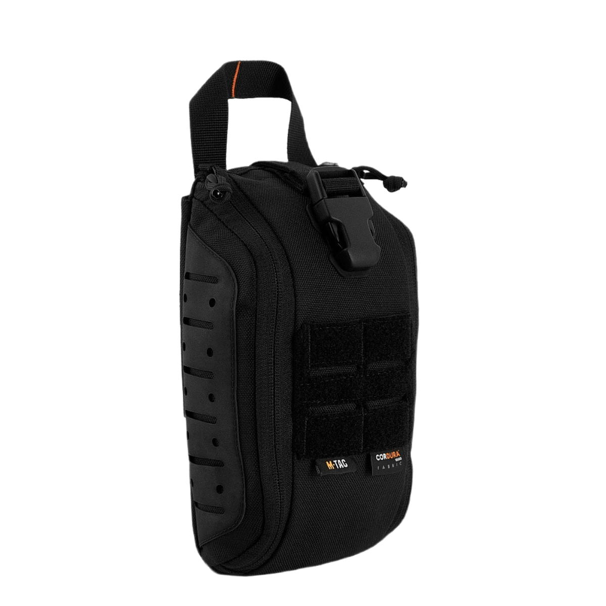 M-Tac Medical Pouch Elite Rip Off musta taktinen ensiapupussi, joka avautuu nopeasti hätätilanteissa.
