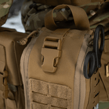 M-Tac Medical Pouch Elite Rip Off - taktinen ensiapupussi nopealla pääsyllä ja joustavilla hihnoilla turvalliseen järjestelyyn.