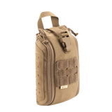 M-Tac Medical Pouch Elite Rip Off hiekansävyinen taktinen ensiapupussi nopealla pääsyllä ja joustavilla hihnoilla järjestelyyn.