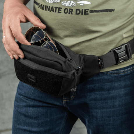 M-Tac Tactical Waist Bag Gen.II Elite vyölaukku Cordura 1000D:stä, ihanteellinen taktiseen ja arkikäyttöön, kestävä ja moderni design.