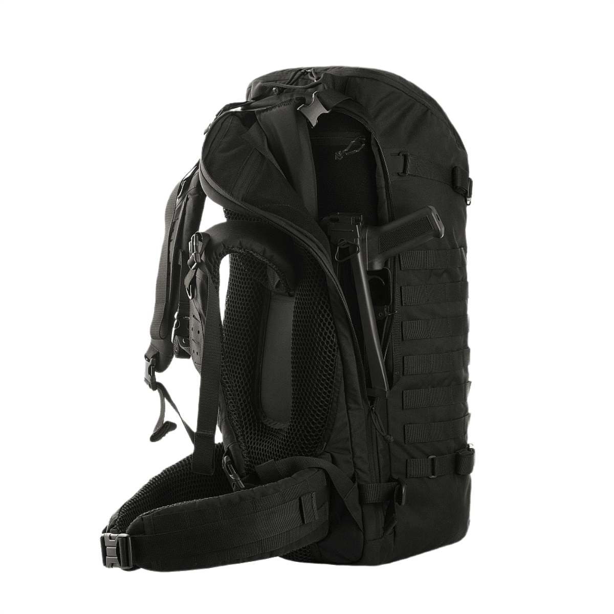 M-Tac Rygsæk Gen.II Elite Large mustana ergonomisella muotoilulla ja kestävästä Cordura-materiaalista, sopii ulko- ja taktiseen käyttöön.