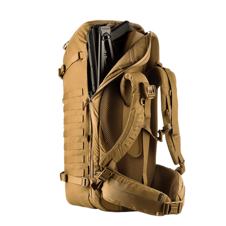 M-Tac Rygsæk Gen.II Elite Large, tan-värinen, aseosio ja ergonomiset olkahihnat, valmistettu Cordura 330D ja 1000D -materiaaleista.