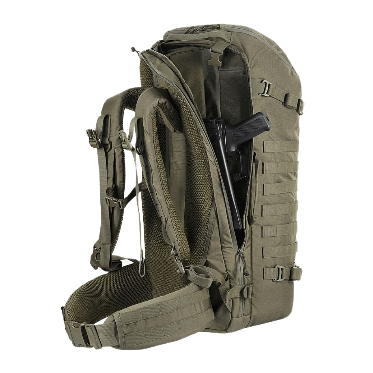 M-Tac Rygsæk Gen.II Elite Large, vihreä, aseosio ja ergonominen muotoilu, valmistettu kestävästä Cordura-materiaalista.