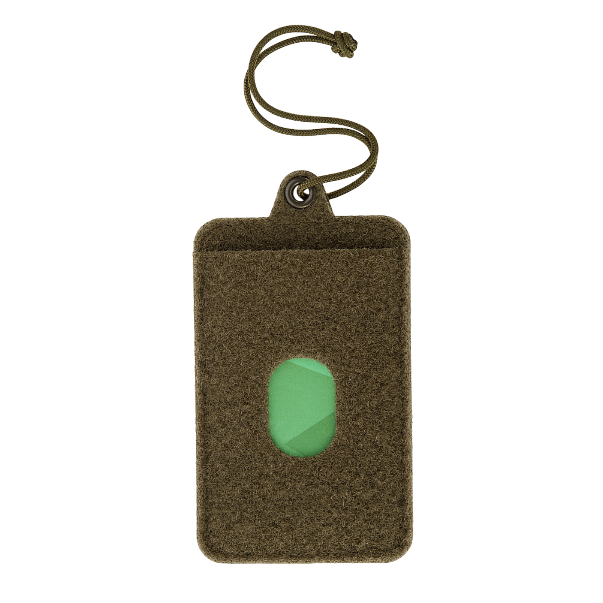 M-Tac Badge Holder – henkilökortti ja patch Velcro-sivulla, muovipohja ja paracord-riipuke. Tasku avainkortille.