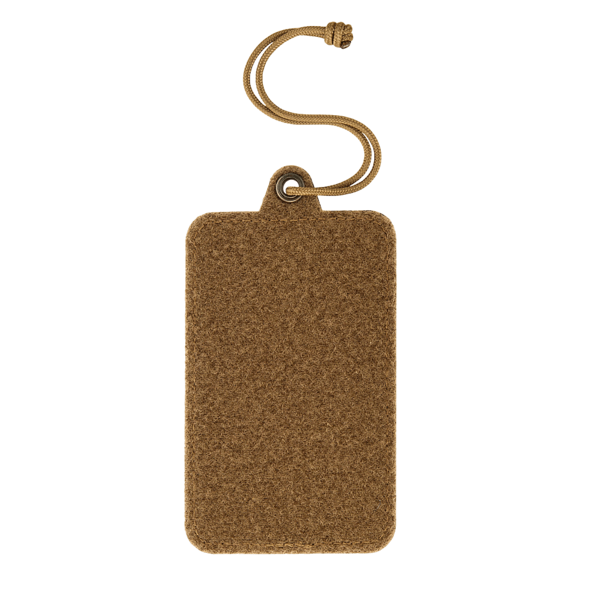 M-Tac Badge Holder – henkilökortti ja patch Velcrolla ja metallisilmä, ruskea, paracord-riipuke, 105 x 65 mm, käytännöllinen arkeen.