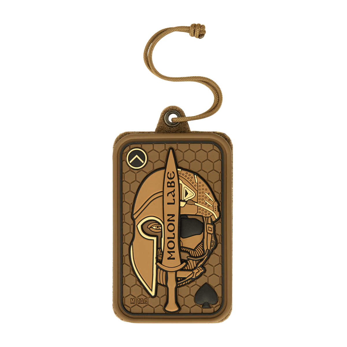 M-Tac Badge Holder – henkilökortti ja patch taktinen muotoilu, beige, sisäänrakennettu paracord-riipuke, sopii henkilökortille ja avainkortille.