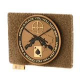 M-Tac Taktisk Morale Patch Display Board Hook and Loop Molle 120x85 muovipohjalla ja merkkien kiinnityksellä.