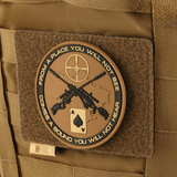 M-Tac Taktisk Morale Patch Display Board Hook and Loop Molle 120x85 huomiota herättävällä patchilla ja MOLLE-kiinnityksellä.