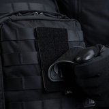 M-Tac paneeli patcheille MOLLE 80x135 MOLLE-kiinnitystä varten, hook & loop overflade, plastbase vakautta varten, 80x135 mm