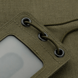 M-Tac taktiinen ID-korttikotelo nauhalla, tukeva Cordura, Velcro-paneeli, sopii sotilas- ja poliisikäyttöön, mitat 116x67 mm, ikkuna 75x45 mm.