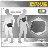 M-Tac Sphaera Hex Hardsling Bag, kompakti olka- tai vyölaukku modulaarisella järjestelmällä ja piilotetulla aseenkotelolla, musta.