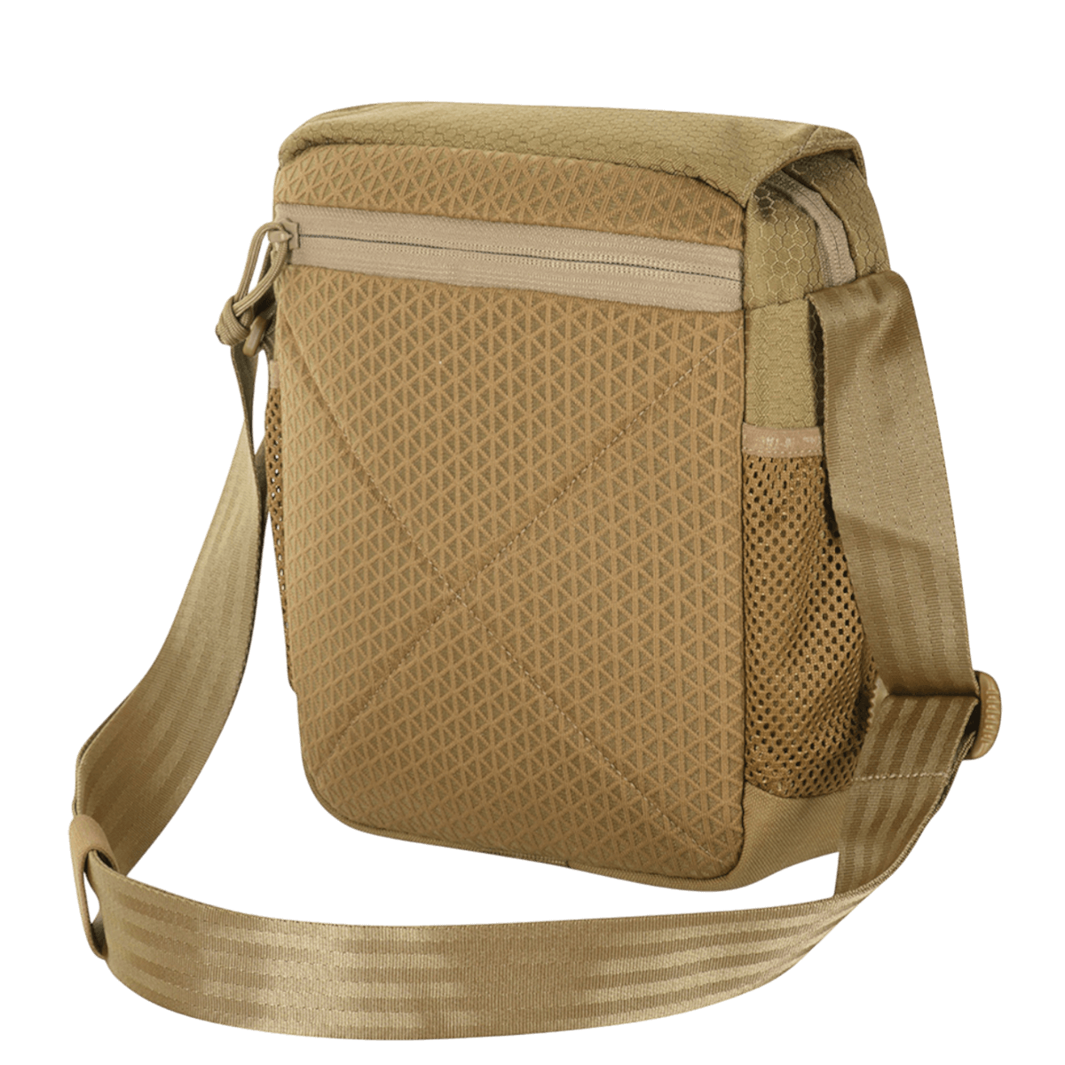 M-Tac Satellite Magnettaske Gen. II Elite Hex, hiekka Cordura Hex, NIJ-sertifiointi, galleria-asento 1, säädettävä olkaremmi.