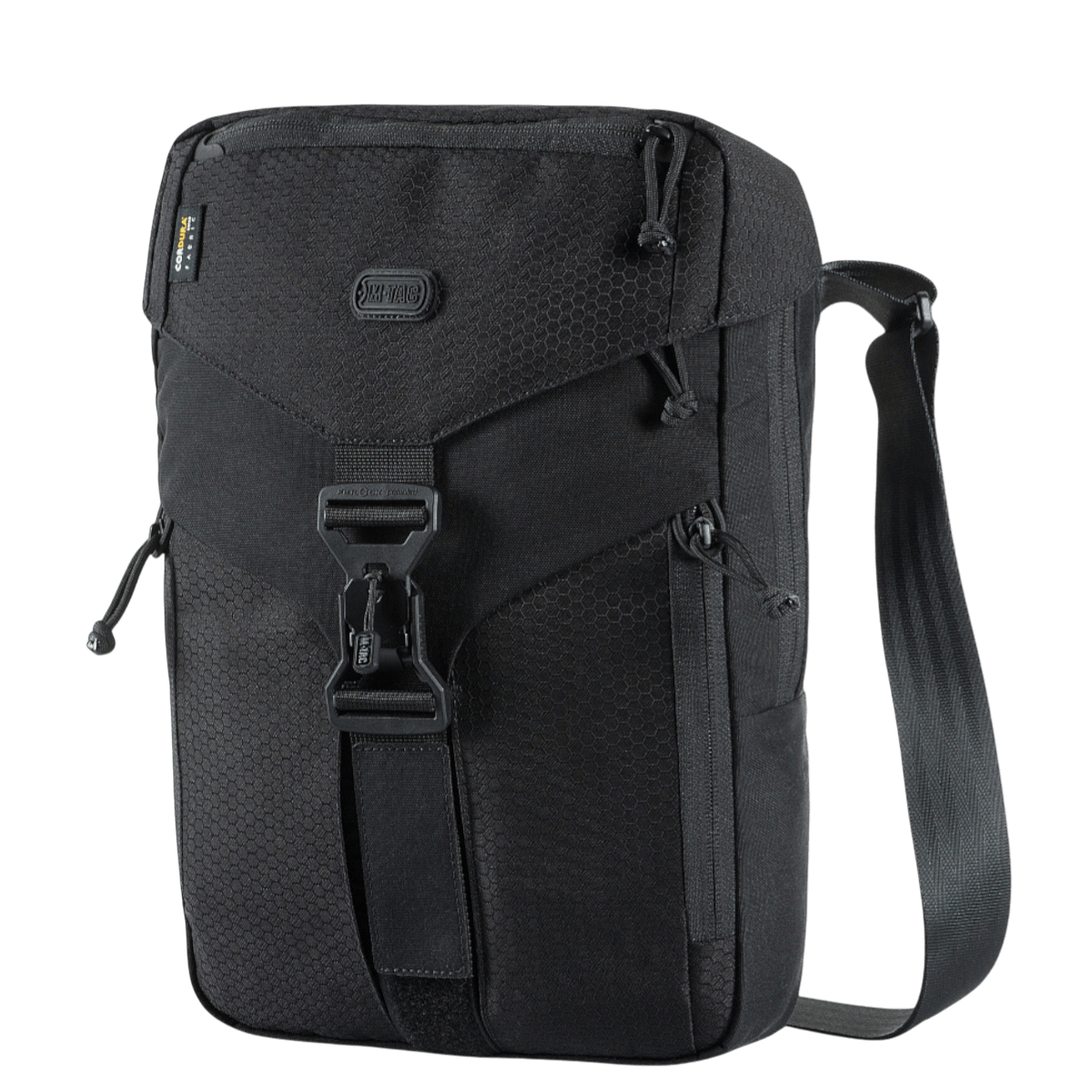 M-Tac Magnet XL Taske Elite Hex olkahihnalla ja FidLock-lukitusjärjestelmällä, musta malli.