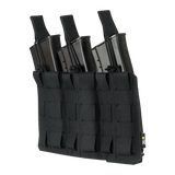 M-Tac Elastinen Triple Magazine Pouch Elite mustana kolmelle AK/AR-lippaalle, valmistettu Cordura 500D:stä, MOLLE Laser Cut. Kompakti muotoilu.
