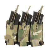 M-Tac Elastinen Triple Magazine Pouch Elite kolmelle AK/AR-lippaalle, MOLLE Laser Cut ja elastinen varmistus turvalliseen säilytykseen ja nopeaan pääsyyn.