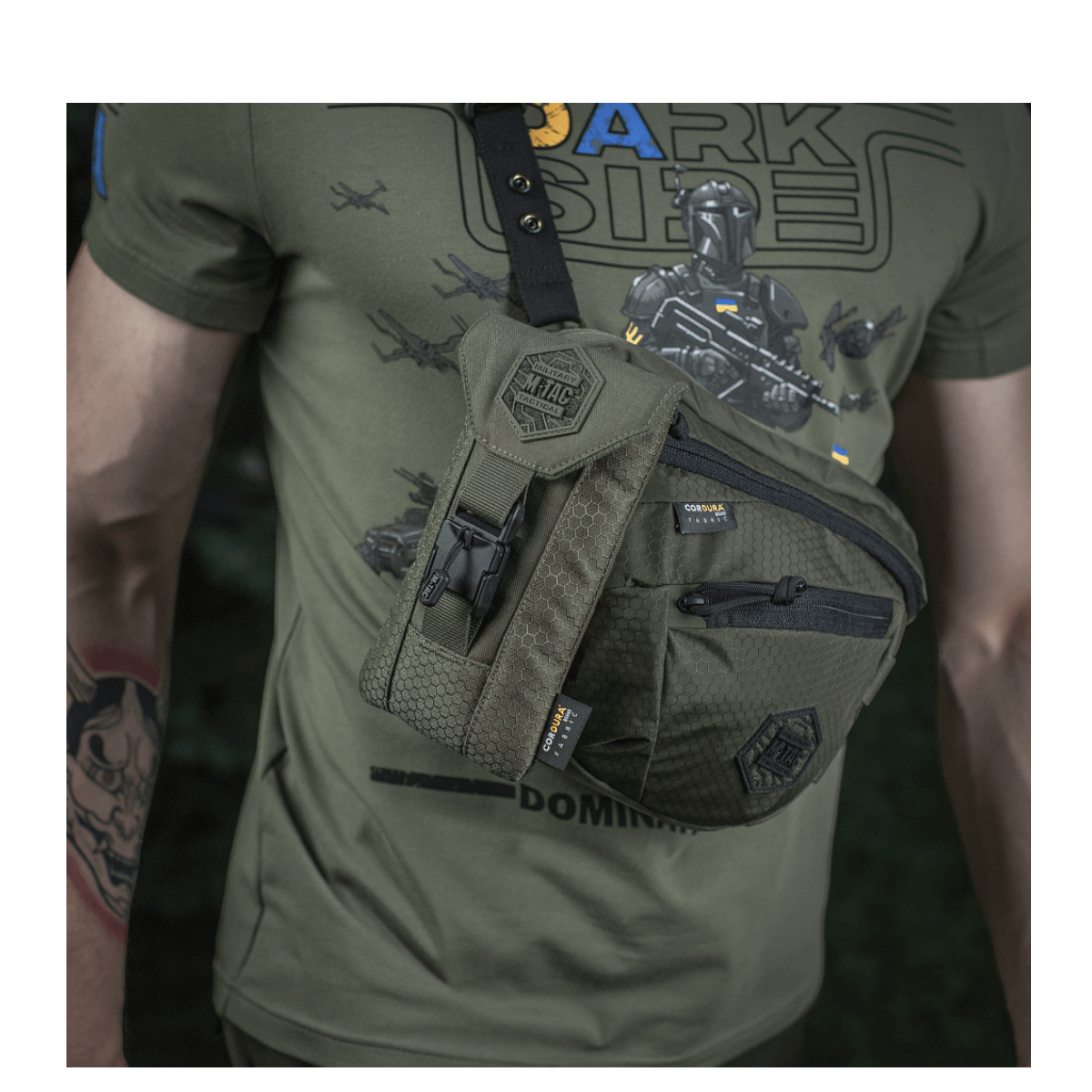 M-Tac Smartphone Lomme Elite Large Hex tyylikkäässä CORDURA HEX -materiaalissa WJ-magneettisoljella, sopii älypuhelimille jopa 6,5 tuumaa.