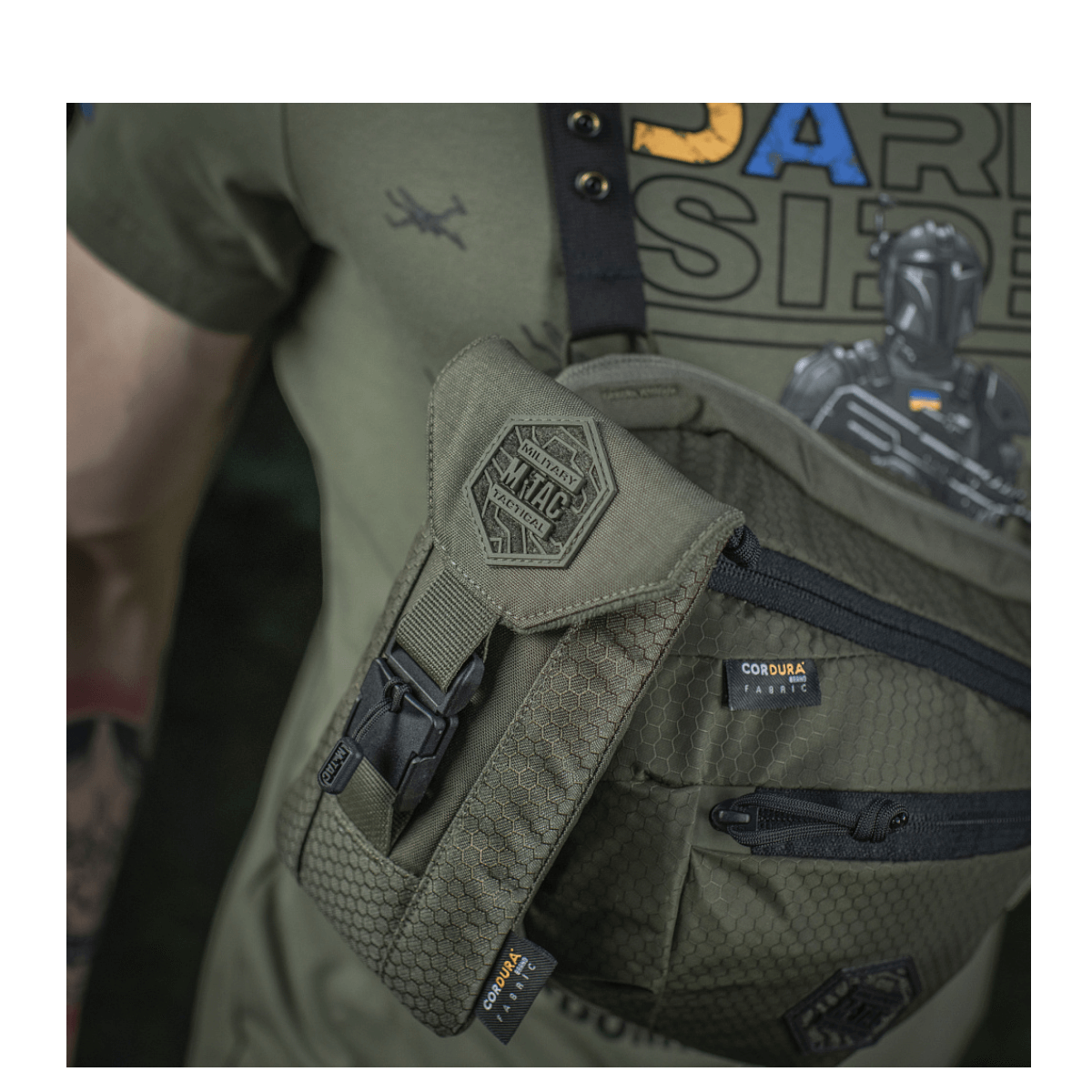 M-Tac Smartphone Lomme Elite Large Hex Cordura HEX -materiaalista WJ-magneettisoljella, sopii älypuhelimille jopa 6,5 tuumaa.