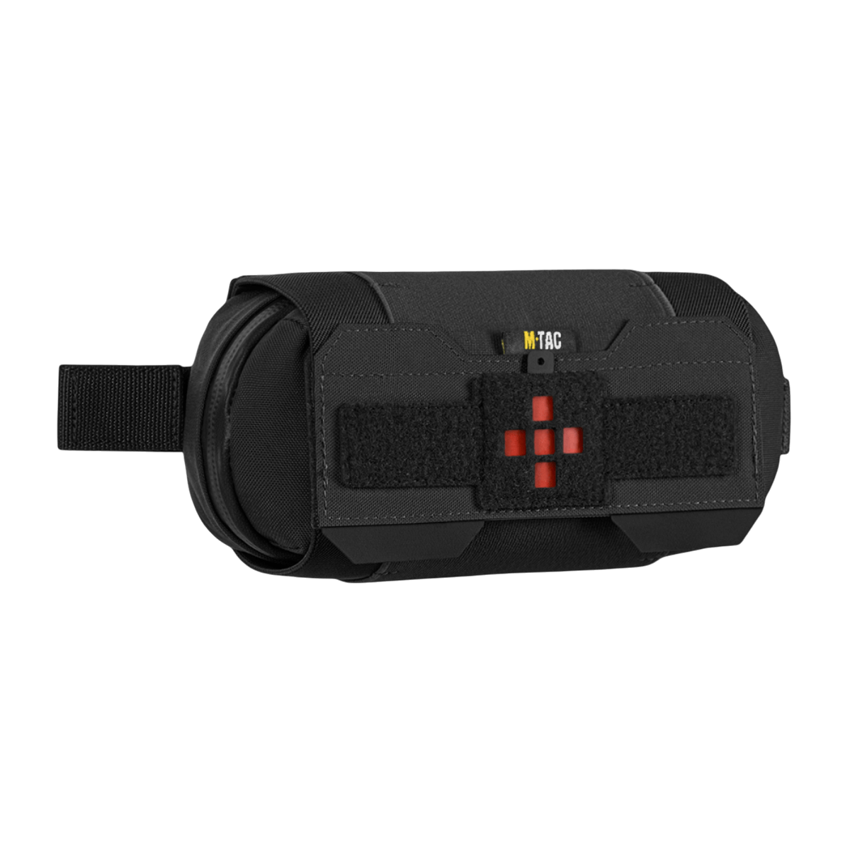 M‑Tac Horizontal Medical Pouch Elite musta Cordura 500D ja YKK AquaGuard -vetoketju, sopii IFAK-organisointiin kentällä.