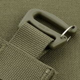 M‑Tac Front Panel Cuirass QRS Woojin‑osilla ja MOLLE-remmeillä, näyttää kestävän koukun sotilaskäyttöön.