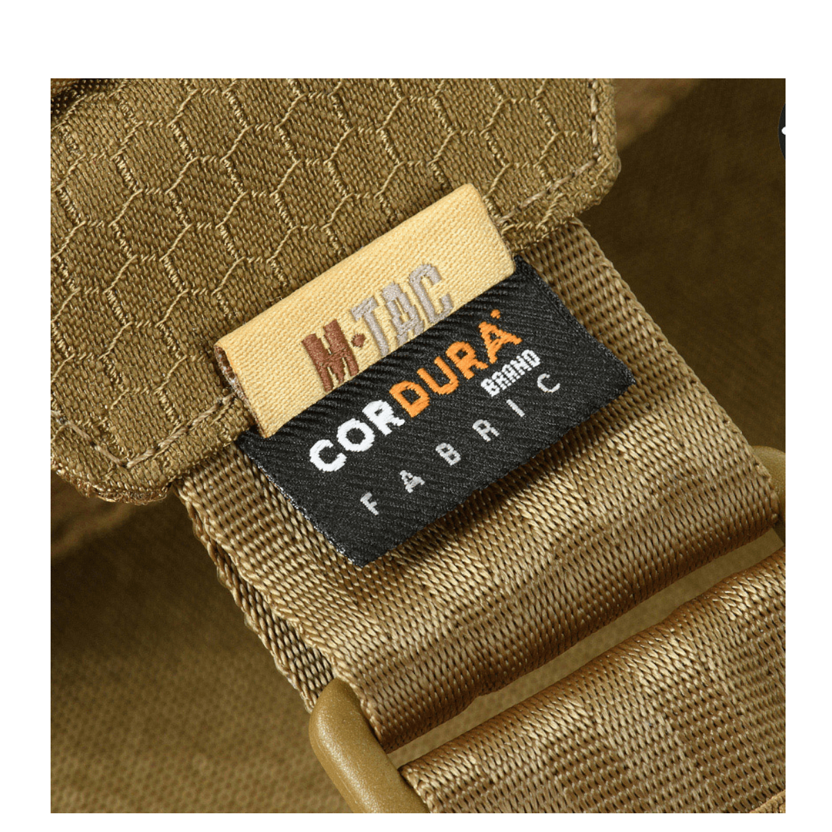 M-Tac Sling Pistoltaske Elite Hex -yksityiskohta Cordura 1000D -kangasmerkistä kestävyyttä varten.