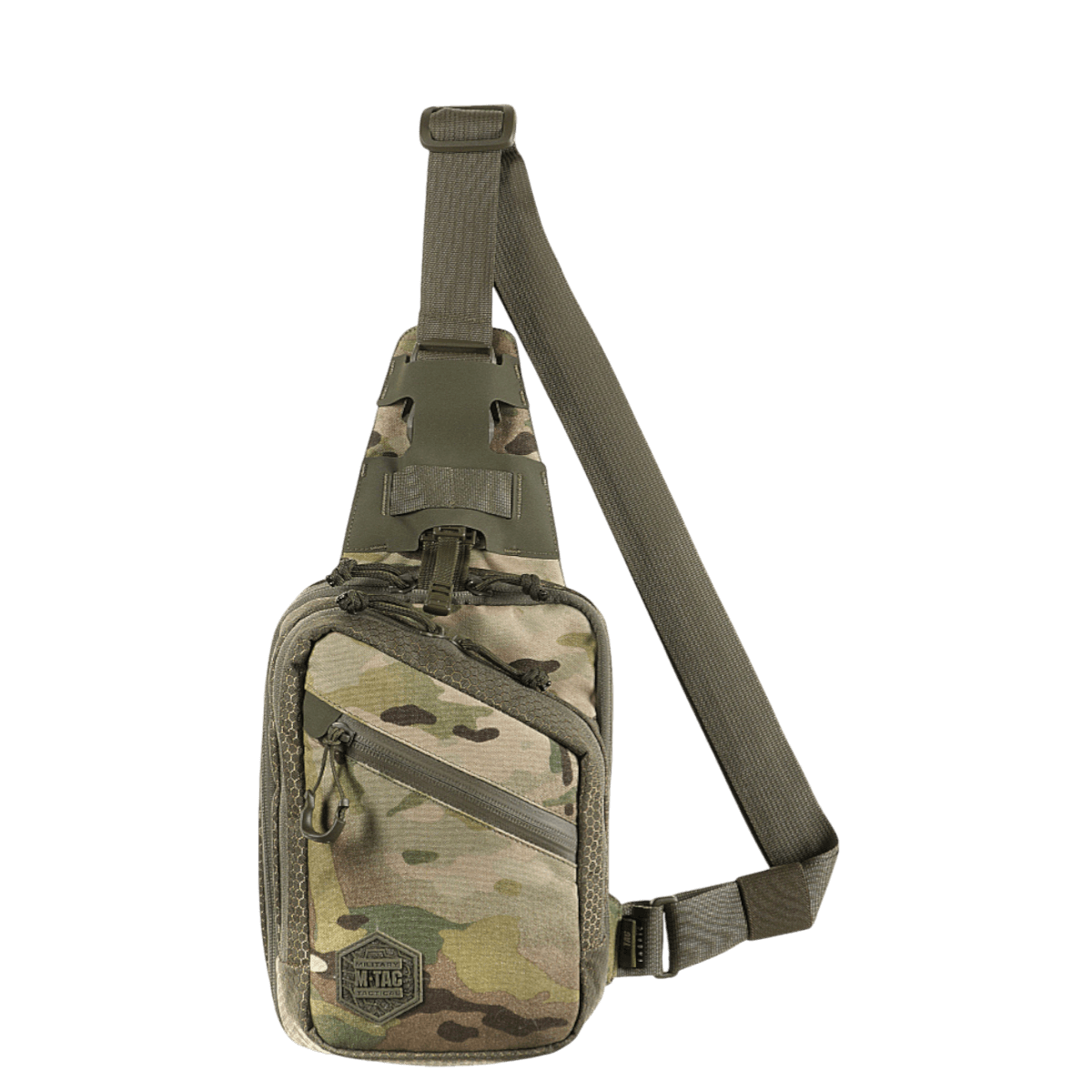 M-Tac Sling Pistoltaske Elite Hex kestävässä Cordura 1000D:ssä säädettävällä olkahihnalla ja YKK-vedoketjuilla.