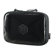 M-Tac Utility Organizer Slim Elite mustassa Cordura 500D:ssä läpinäkyvällä PVC-etuseinällä nopeaan esineiden tunnistukseen