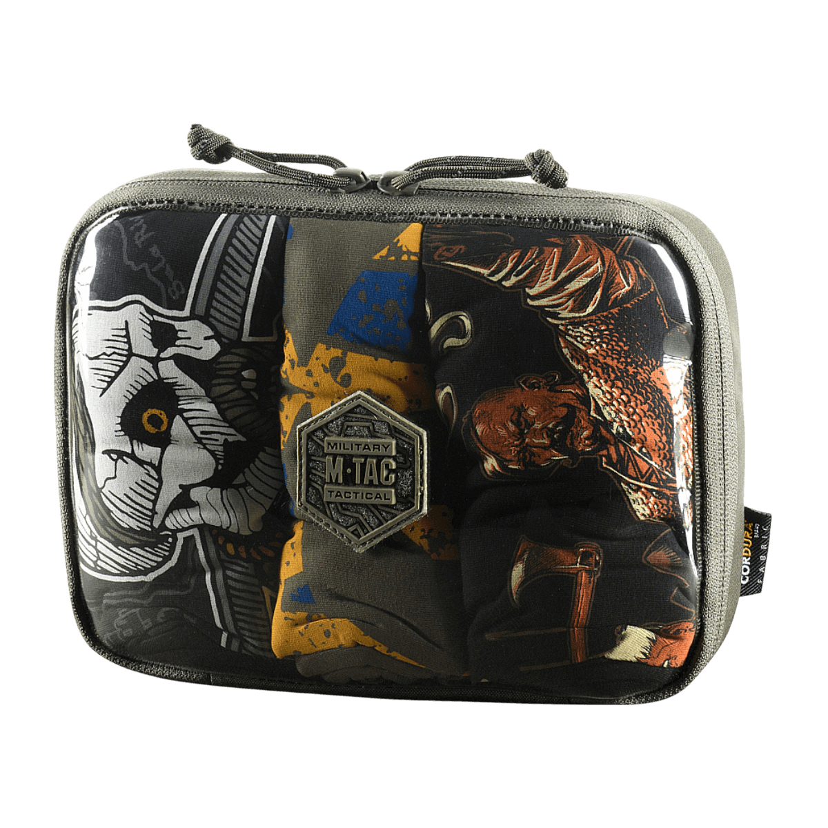 M-Tac Utility Organizer Slim Elite Cordura 500D:stä läpinäkyvällä PVC-kalvolla, sopii EDC-sarjalle ja välttämättömien esineiden säilytykseen.