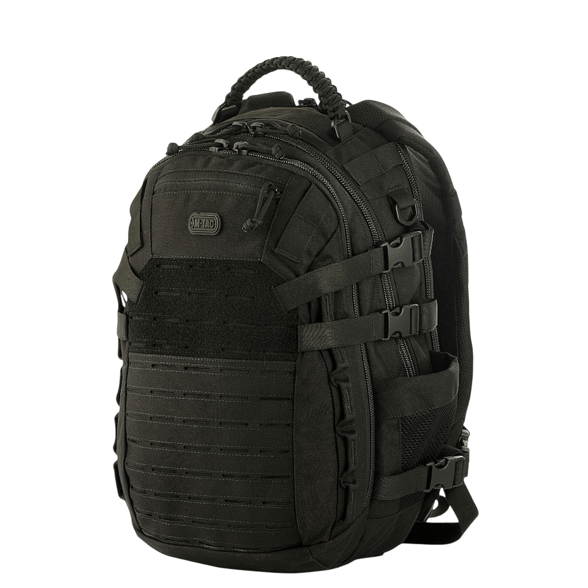 M-Tac Mission Pack Elite ergonominen reppu, MOLLE LASER CUT-system ja Cordura 1000D -materiaali.