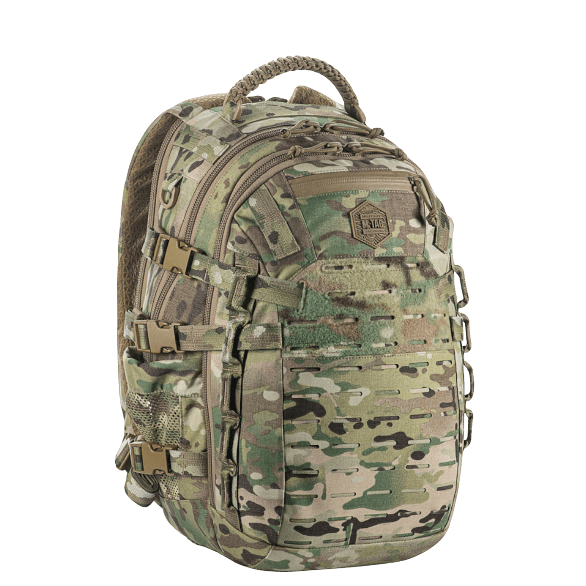 M-Tac Mission Pack Elite ergonominen muotoilu, Cordura 1000D ja MOLLE LASER CUT-system, camo-väri.