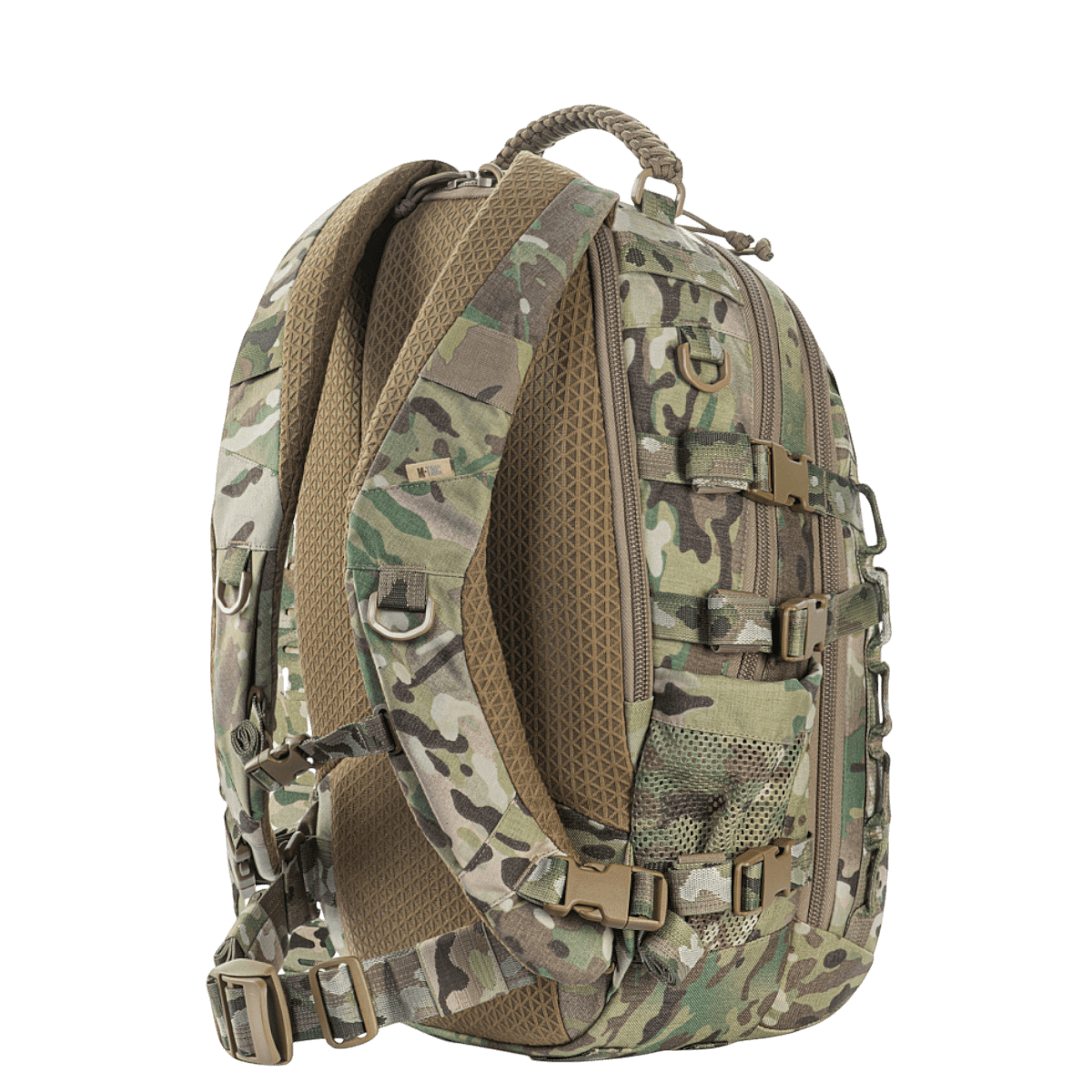 M-Tac Mission Pack Elite reppu, Cordura 1000D, ergonominen muotoilu ja MOLLE LASER CUT-system, camo-värit.