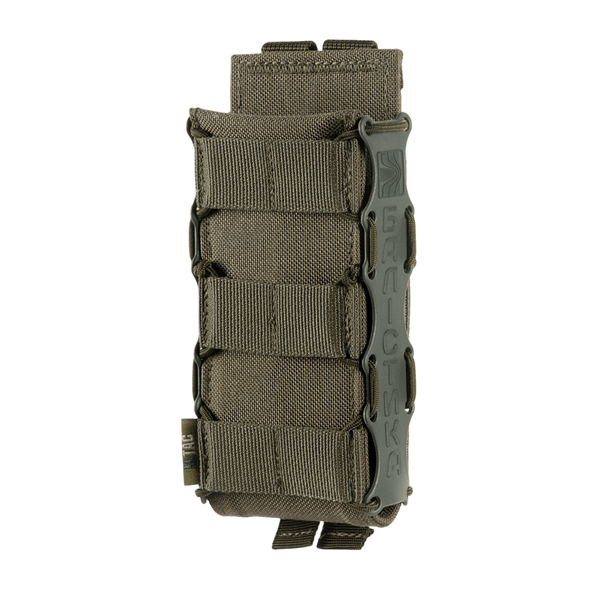 M‑Tac Mag Pouch Kolchan AK/AR:lle, MOLLE-kiinnitys ja muoviset sivulevyt turvalliseen lippaiden säilytykseen.