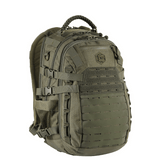 M-Tac Mission Rygsæk Elite Hex oliivinvihreänä Cordura-materiaalista, LASER CUT -järjestelmällä laajennusta varten, ergonomisesti suunniteltu kestävyyteen ja toiminnallisuuteen.