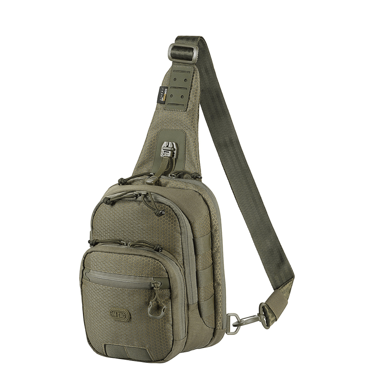 M-Tac Cross Taske Slim Elite Hex kestävällä Cordura-materiaalilla, säädettävällä hihnalla, siro muotoilu ja laadukkaat vetoketjut.