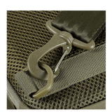 Lähikuva M-Tac Cross Taske Slim Elite Hex -laukusta, kestävä YKK-solki ja Cordura Hex -kangas.