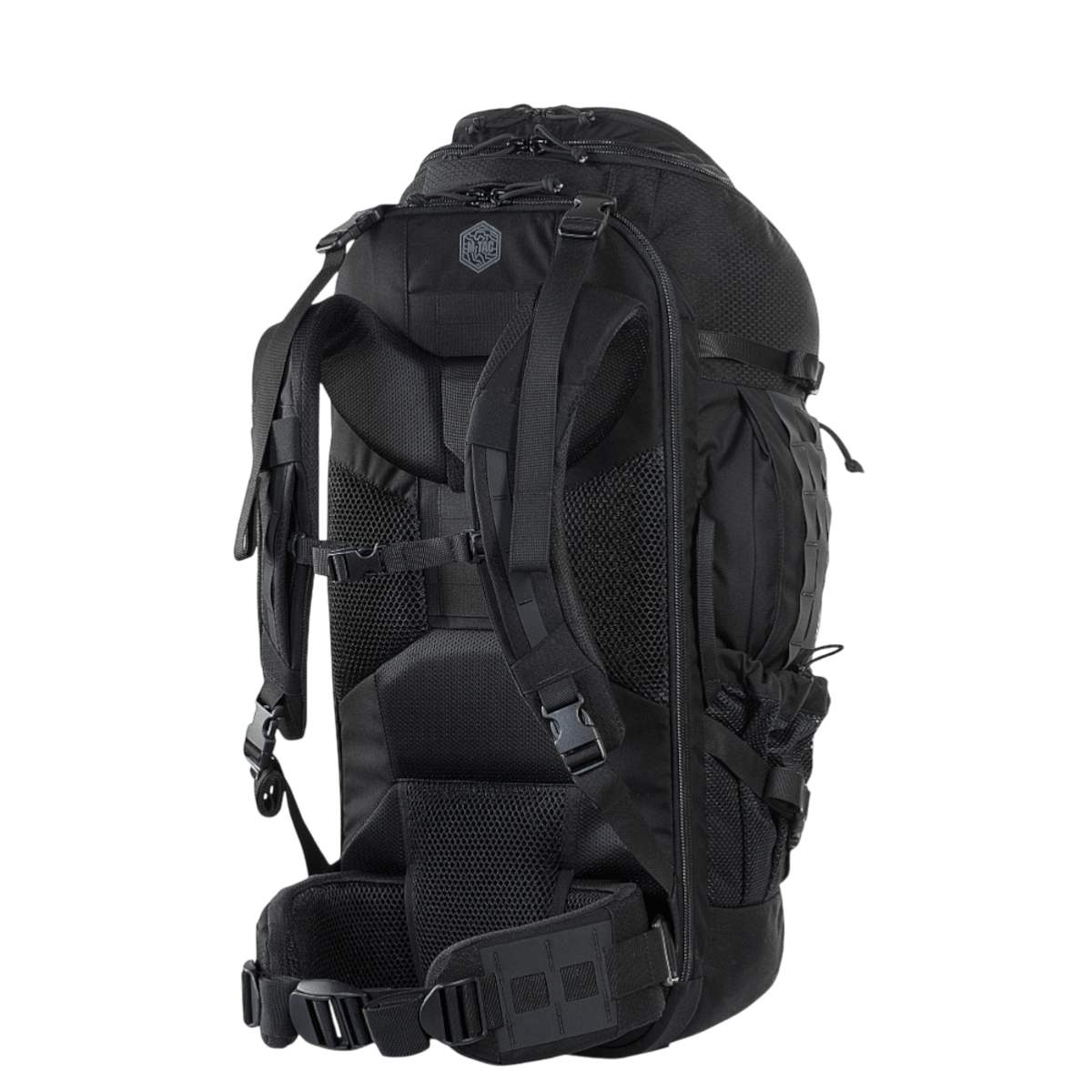 M-Tac Rygsæk Large Elite Hex Gen. IV mustana, ergonominen muotoilu ja kestävät materiaalit, täydellinen erillään olevien aseiden ja varusteiden kuljetukseen.