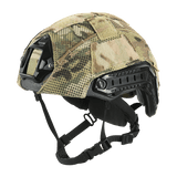 M‑Tac Hjelmcover Shroud Elite MULTICAMissa, suunniteltu TOR-D-kypärille, suojaa vaurioilta, Velcro-paneelit ja remmit lisävarusteille.