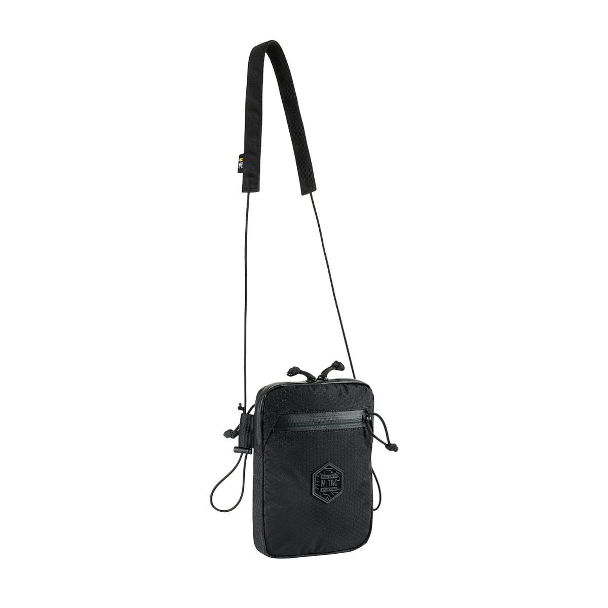 M‑Tac Pocket Bag Elite HEX musta, kestävillä YKK-vetoketjuilla, kompakti laukku EDC-varusteille ja pikkutarvikkeille, sopii päivittäiseen käyttöön.