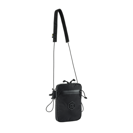 M‑Tac Pocket Bag Elite HEX musta, kestävillä YKK-vetoketjuilla, kompakti laukku EDC-varusteille ja pikkutarvikkeille, sopii päivittäiseen käyttöön.