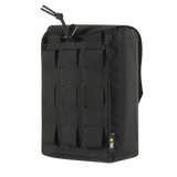 M‑Tac Medic Pouch Vertical Large Elite mustana, innovatiivisella muotoilulla ja Cordura‑materiaalilla ensiapuvälineiden turvalliseen säilytykseen.