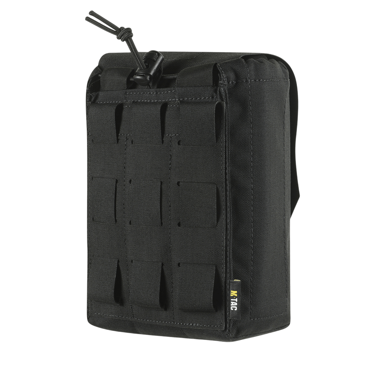 M‑Tac Medic Pouch Vertical Large Elite mustana, innovatiivisella muotoilulla ja Cordura‑materiaalilla ensiapuvälineiden turvalliseen säilytykseen.