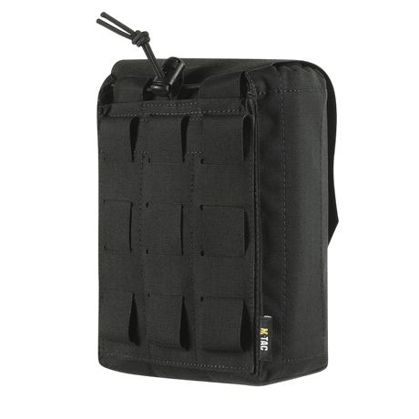 M‑Tac Medic Pouch Vertical Large Elite mustana, innovatiivisella muotoilulla ja Cordura‑materiaalilla ensiapuvälineiden turvalliseen säilytykseen.