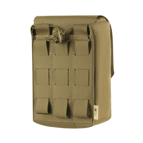 M-Tac Medic Pouch Vertical Large Elite laukku kestävästä Cordura 500D:stä MOLLE‑liitännällä, suunniteltu nopeaan pääsyyn ensiapuvälineisiin.