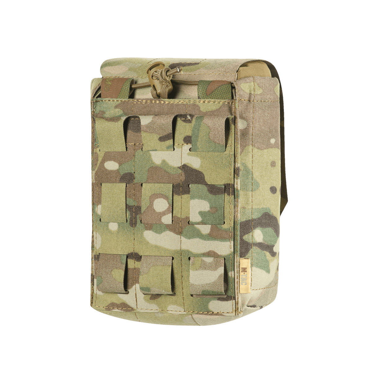 M-Tac Medic Pouch Vertical Large Elite camo‑kuosissa, kestävä Cordura 500D, MOLLE‑liitäntä, lääkintälaukku ensiapuvälineille.