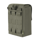 M‑Tac Medic Pouch Vertical Large Elite kestävässä vihreässä Cordura 500D -materiaalissa, suunniteltu nopeaan pääsyyn ja turvalliseen säilytykseen lääkinnällisille välineille.