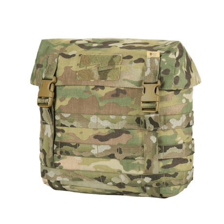 M-Tac Pouch Sukharka Gen.3 XL camo-kuosissa MOLLE-järjestelmällä ja velcro-paneelilla kenttäkäyttöön.