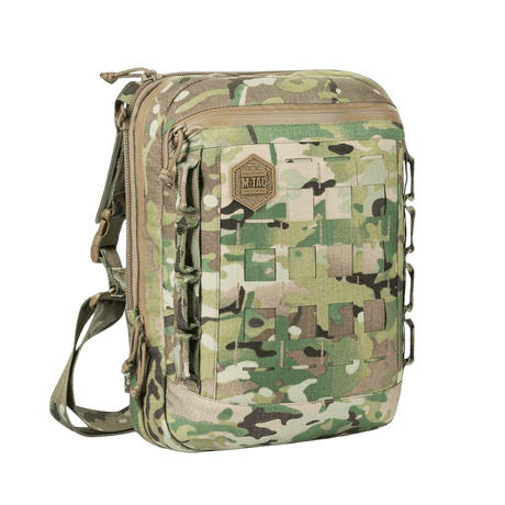 M-Tac Tablet Bag Laser Cut Hex maastokuvioisena, Cordura-materiaalit ja Laser Cut MOLLE -lisämahdollisuudet.