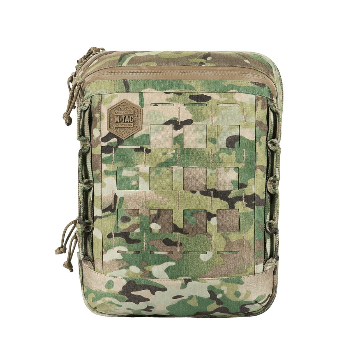M-Tac Tablet Bag Laser Cut Hex Cordura:lla, MOLLE-paneeli ja nopea pääsy; sopii EDC:lle, asiakirjoille, tabletille ja piilotetulle aseosastolle.